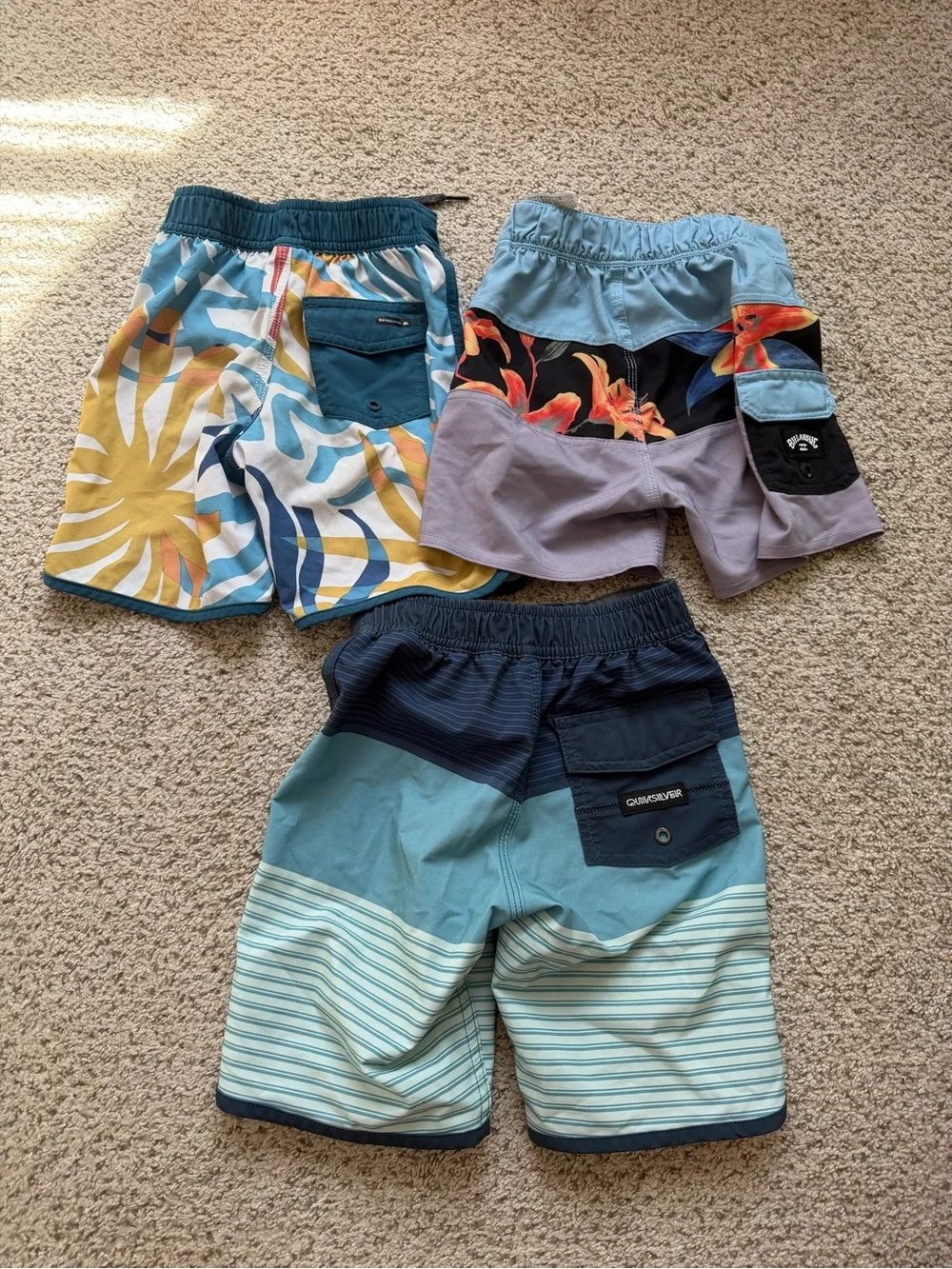 Quiksilver Billabong Swim Trunks Board Shorts Bundle 3T & 5